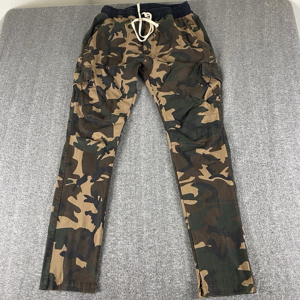 mnml Men's Camouflage Cargo Pants Size Large Slim Fit Drawstring Camo